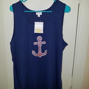 BRAND NEW with tags LLR TANK TOP 3X Navy w/red